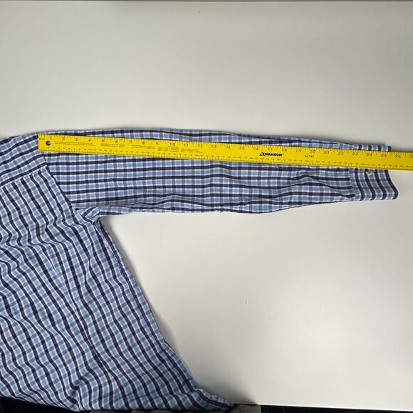 Eton Dress Shirt Mens EU 40 US 15 3/4 Contemporary Fit Blue Plaid Contrast Trim - Picture 12 of 15